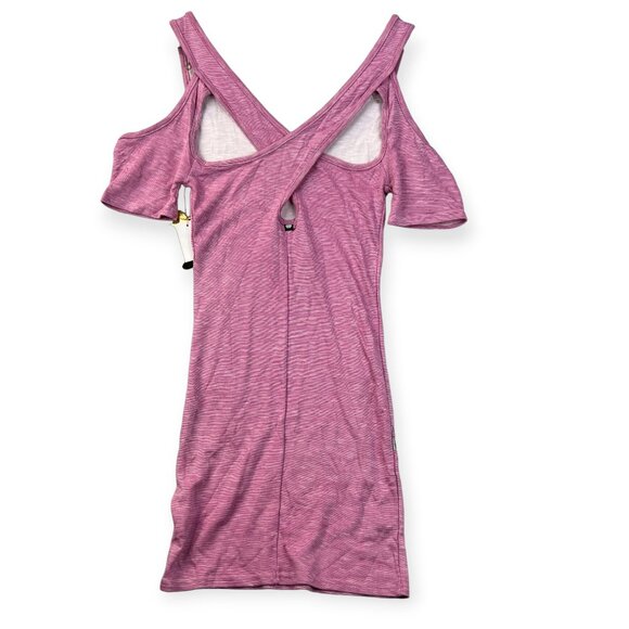 Vintage Apple Bottom Womens Bodycon Dress Pink Cold Shoulder Sz Med Y2K - Picture 3 of 15